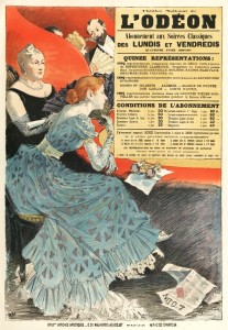Affiche d'Eugène Grasset pour le théâtre de l'Odéon